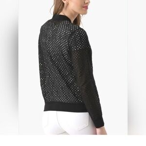 Peony&Me Black Women's Bomber Moto Cutout Reversible Jacket